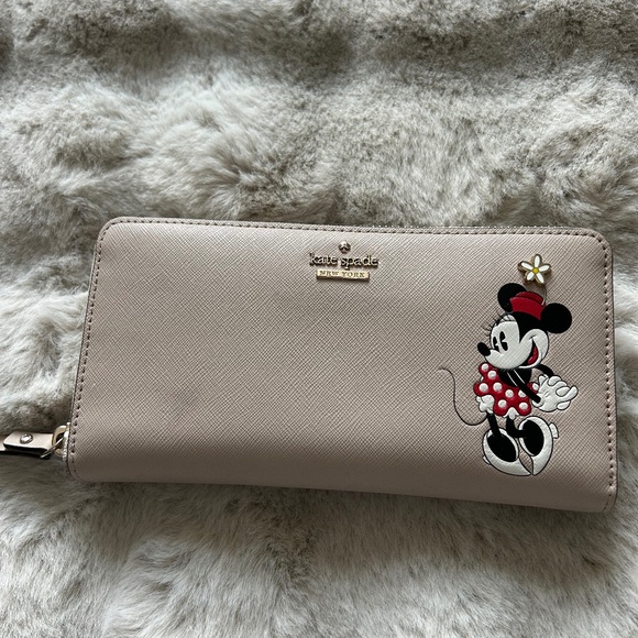 kate spade Handbags - Kate Spade Minnie Mouse Long Zip Around Leather Wallet Tan